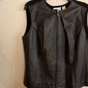 Jaclyn Smith Classic,leather black vest (50% leather exterior),size L